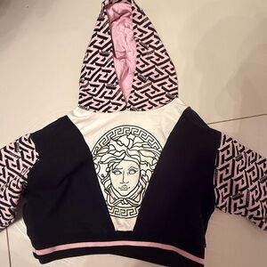 Black and Pink Hoodie with Medusa Design